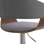 Light Grey Adjustable Swivel Barstool, Mid-Century Modern