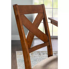Set di 2 sedie laterali in tessuto Jackson Wide X Back, colore nocciola scuro - Powell