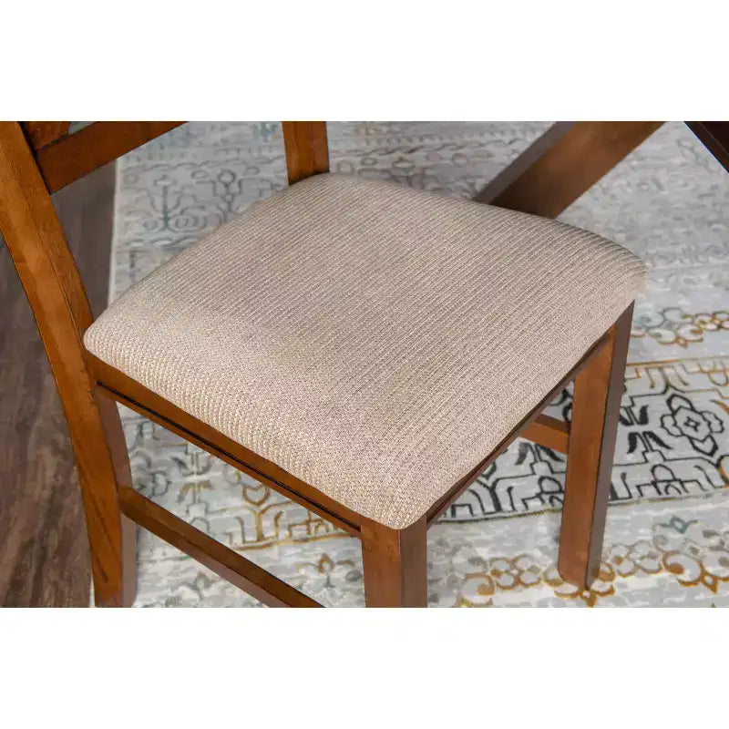 Set di 2 sedie laterali in tessuto Jackson Wide X Back, colore nocciola scuro - Powell