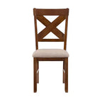 Set di 2 sedie laterali in tessuto Jackson Wide X Back, colore nocciola scuro - Powell