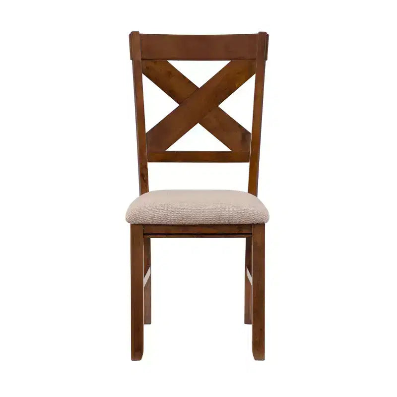 Set di 2 sedie laterali in tessuto Jackson Wide X Back, colore nocciola scuro - Powell
