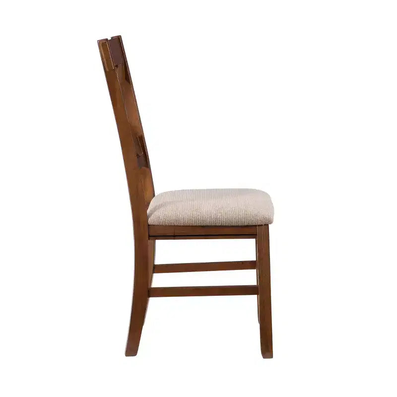Set di 2 sedie laterali in tessuto Jackson Wide X Back, colore nocciola scuro - Powell