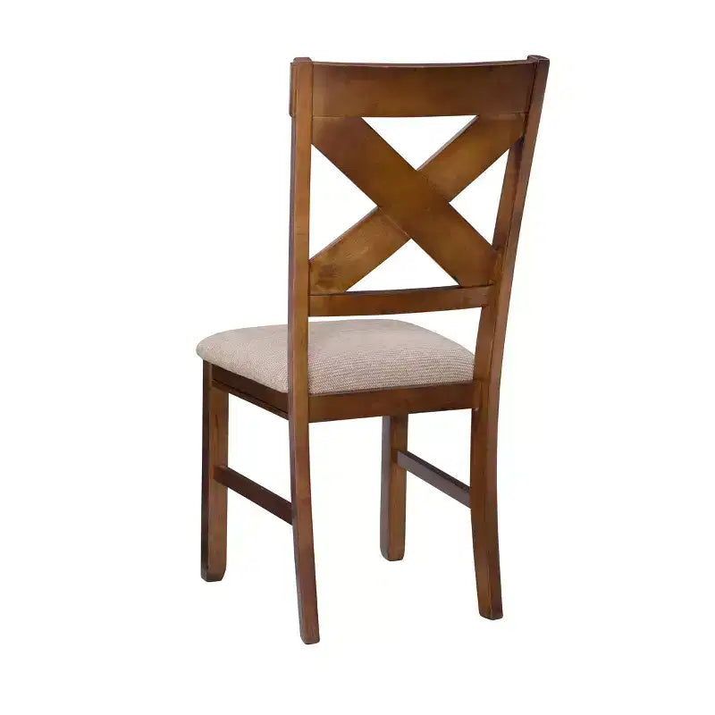 Set di 2 sedie laterali in tessuto Jackson Wide X Back, colore nocciola scuro - Powell