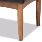 Panca da pranzo Arvid in ecopelle e legno imbottita marrone scuro/noce - Baxton Studio