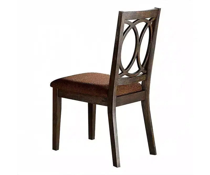 Set di 2 sedie da pranzo Jameson da 19" in tessuto marrone/Espresso - Acme Furniture: Rivestite, Design Tradizionale, Struttura in Legno