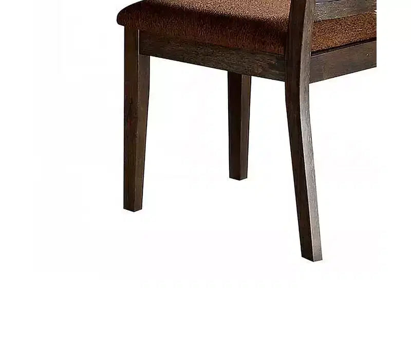 Set di 2 sedie da pranzo Jameson da 19" in tessuto marrone/Espresso - Acme Furniture: Rivestite, Design Tradizionale, Struttura in Legno
