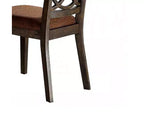 Set di 2 sedie da pranzo Jameson da 19" in tessuto marrone/Espresso - Acme Furniture: Rivestite, Design Tradizionale, Struttura in Legno