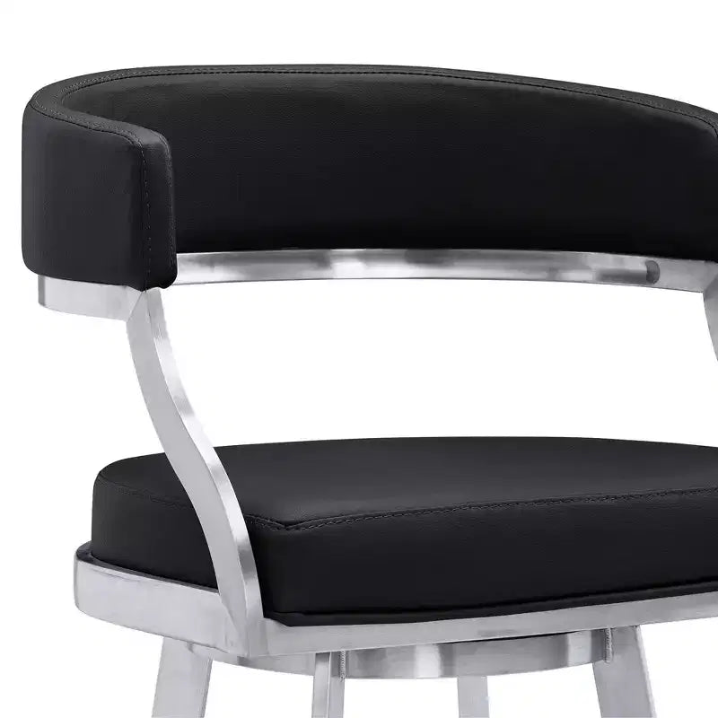 Sgabello da bar Saturn in similpelle da 26" altezza bancone: girevole, schienale basso, Armen Living