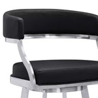 Sgabello da bar Saturn in similpelle da 26" altezza bancone: girevole, schienale basso, Armen Living