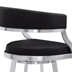 Sgabello da bar Saturn in similpelle da 26" altezza bancone: girevole, schienale basso, Armen Living