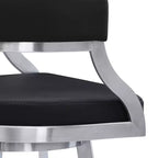 Sgabello da bar Saturn in similpelle da 26" altezza bancone: girevole, schienale basso, Armen Living