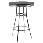 Summit Pub Table Bar Height Wood/Black/Bright Chrome - Winsome
