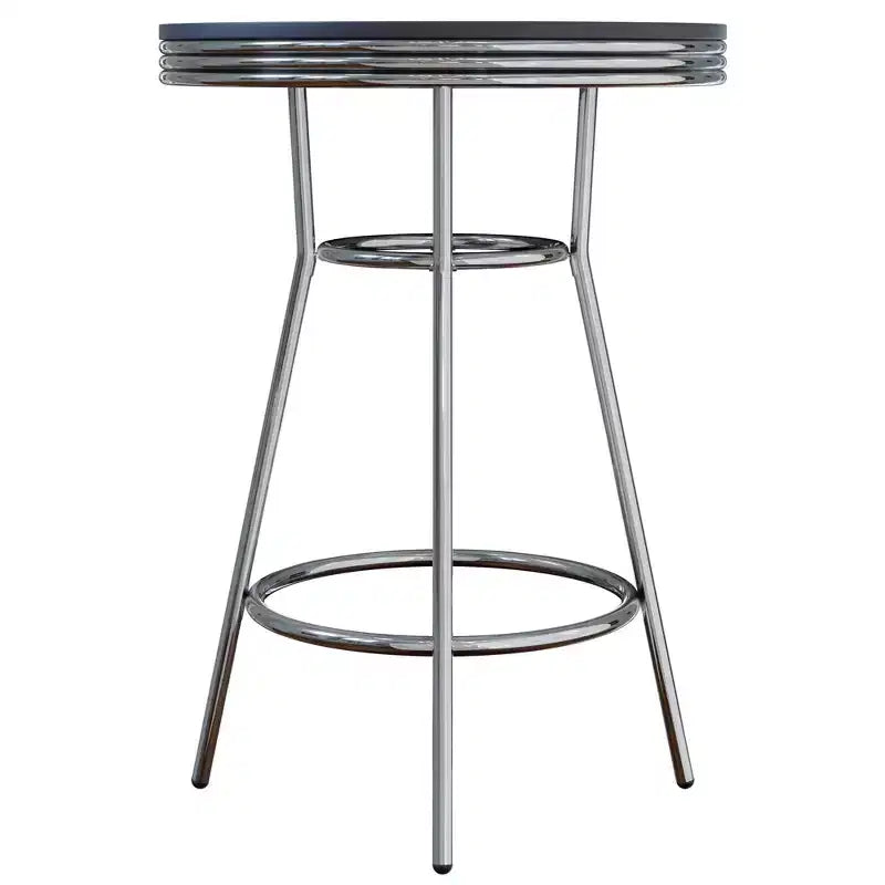 Tavolo da pub Summit altezza bancone legno/nero/cromo lucido - Winsome