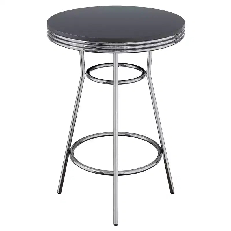 Tavolo da pub Summit altezza bancone legno/nero/cromo lucido - Winsome