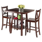 Set da pranzo 3 pz Orlando altezza bancone con sgabelli a V, contenitore - Winsome