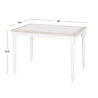 Set da pranzo rettangolare Buylateral 5 pezzi Tara Farmhouse con piano in piastrelle e sedie a fuso Bianco/Naturale