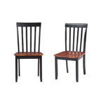 Set da pranzo Bloomington 5 pezzi nero e ciliegio - Boraam: stile tradizionale, struttura in legno di gomma, gambe affusolate, tavolo rettangolare