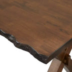 Buylateral Set da pranzo Mandeville 3 pezzi in legno massello con bordo rustico, marrone