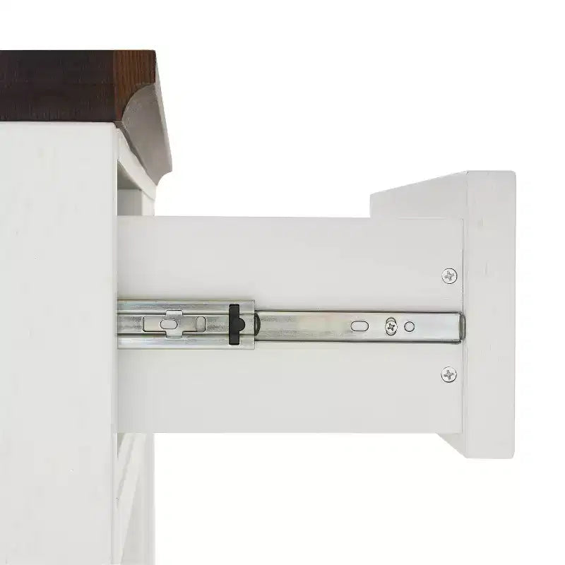Clifton Kitchen Island Bianco/Marrone Decapato - Crosley: Ripiani Regolabili, Carrello Contenitore, Design Rustico
