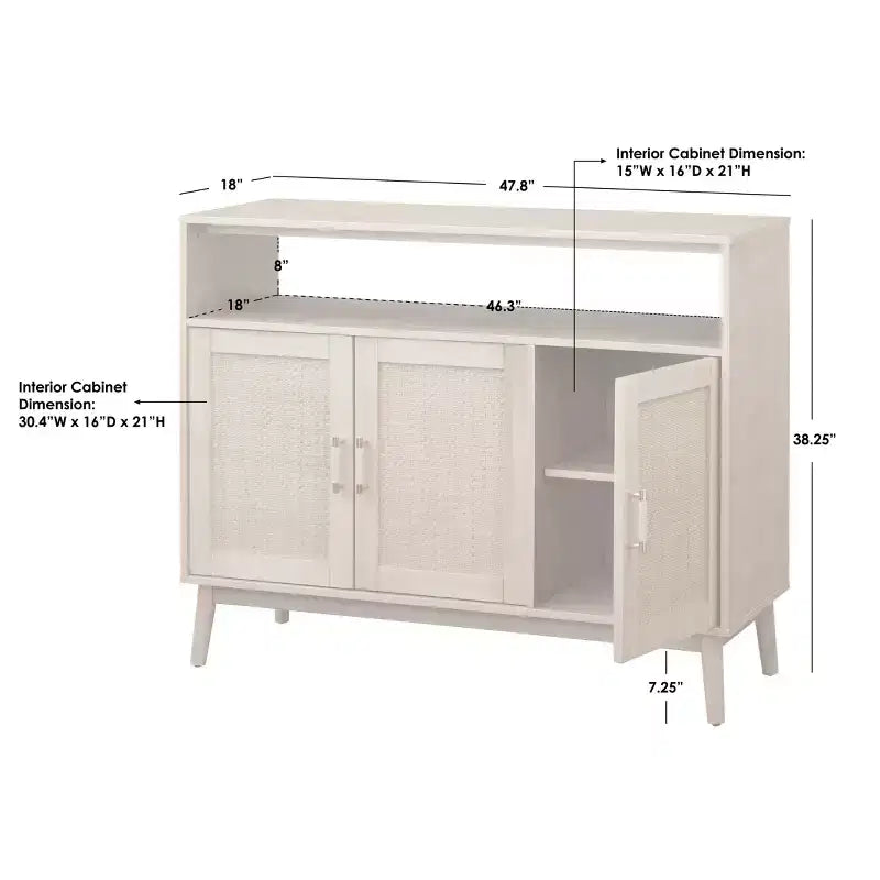 Buylateral Ervine Sideboard: Credenza Buffet Consolle, Scaffali Regolabili