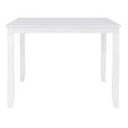 White Rubberwood Square Counter Height Dining Table, Seats 4