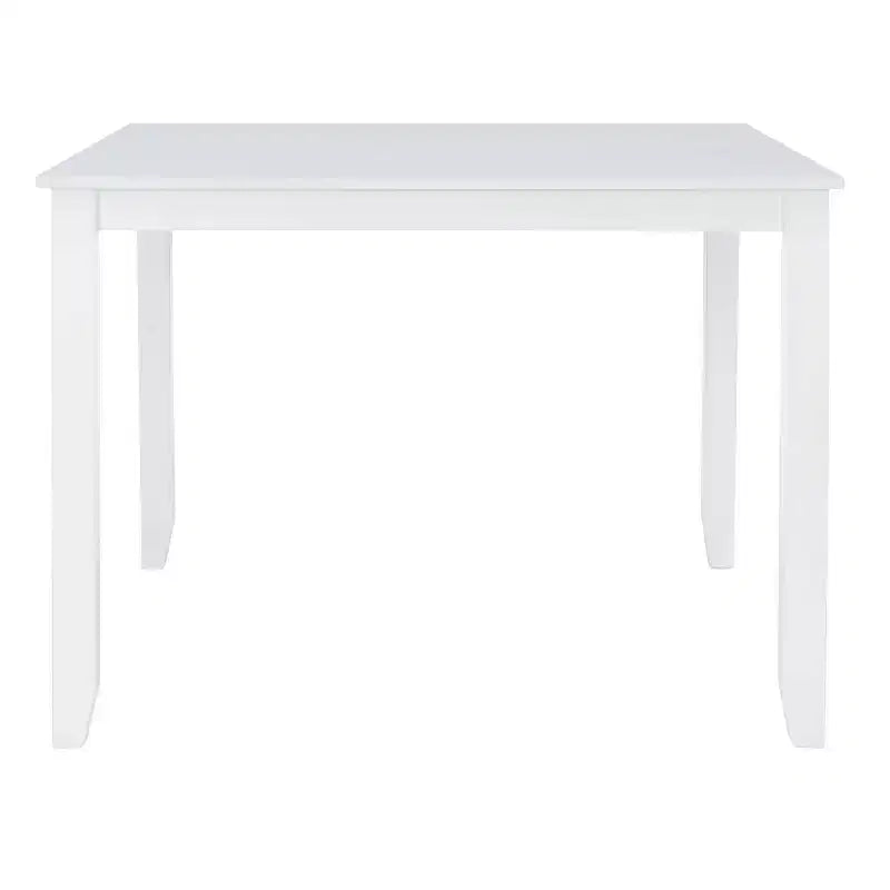 White Rubberwood Square Counter Height Dining Table, Seats 4