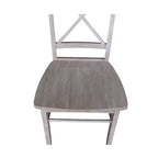 Tavolo da pranzo rotondo allungabile Karen da 36" con 4 sedie con schienale a X Tortora: Legno massello, Base a piedistallo - International Concepts