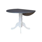 International Concepts 42" Carlisle Tavolo da pranzo a doppia ribalta con 4 sedie con schienale a pioli Bianco/Grigio Brughiera: Struttura in legno massello, Base a piedistallo