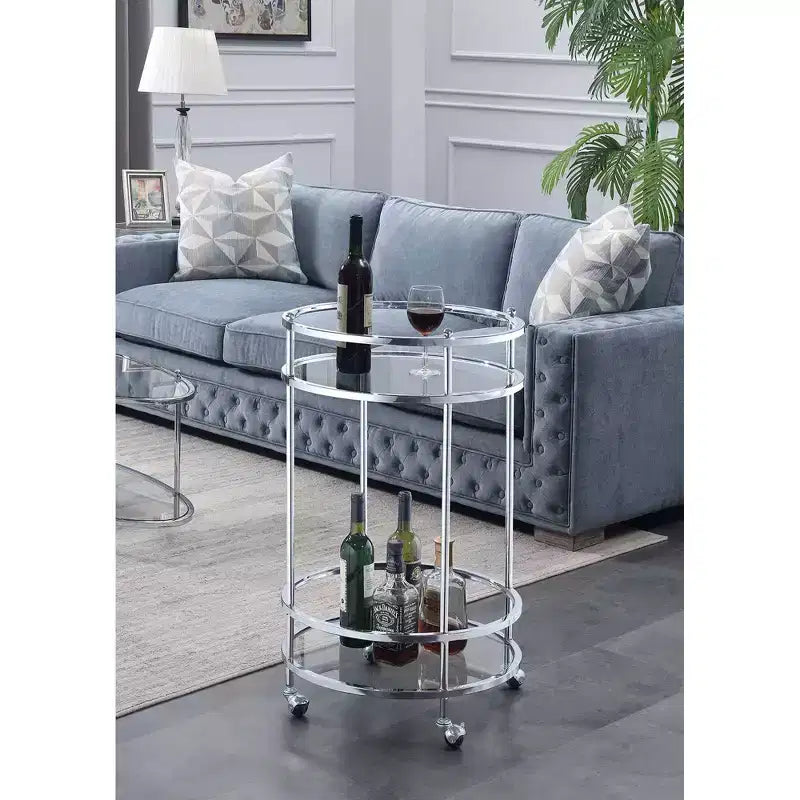 Carrello bar Royal Crest con ruote cromate - Breighton Home