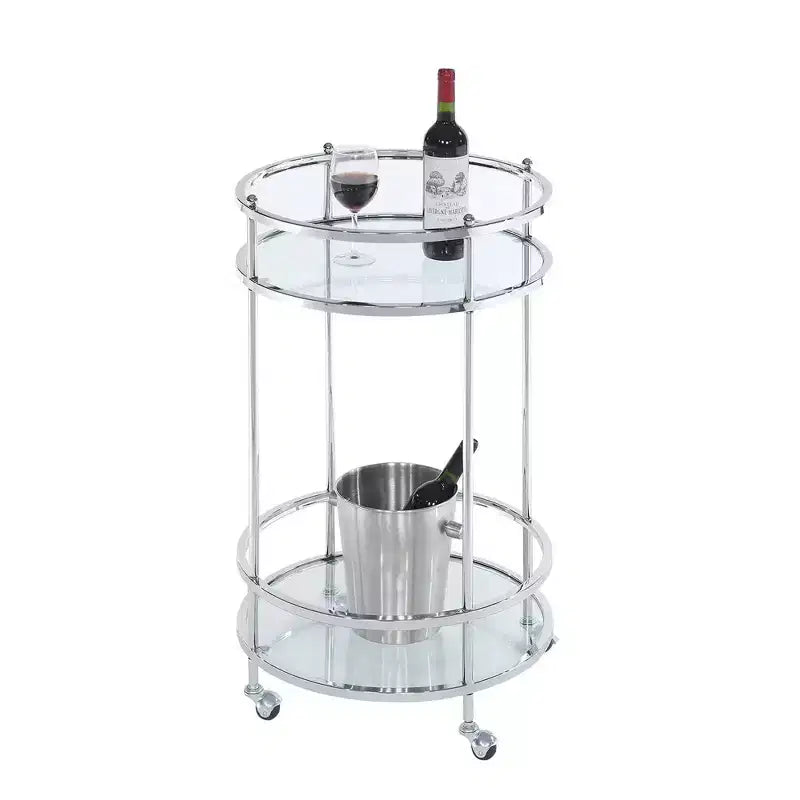 Carrello bar Royal Crest con ruote cromate - Breighton Home
