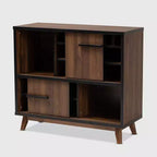 Mobili per vino Margo in legno bicolore Noce/Nero - Baxton Studio