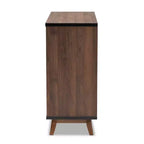 Mobili per vino Margo in legno bicolore Noce/Nero - Baxton Studio