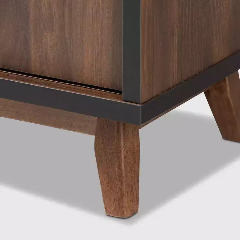 Mobili per vino Margo in legno bicolore Noce/Nero - Baxton Studio