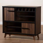 Mobili per vino Margo in legno bicolore Noce/Nero - Baxton Studio