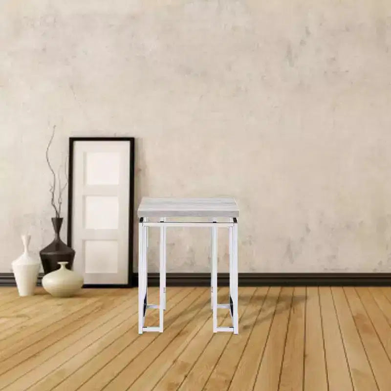 Basi per tavolo Chafik da 19" in rovere naturale/cromo - Acme Furniture