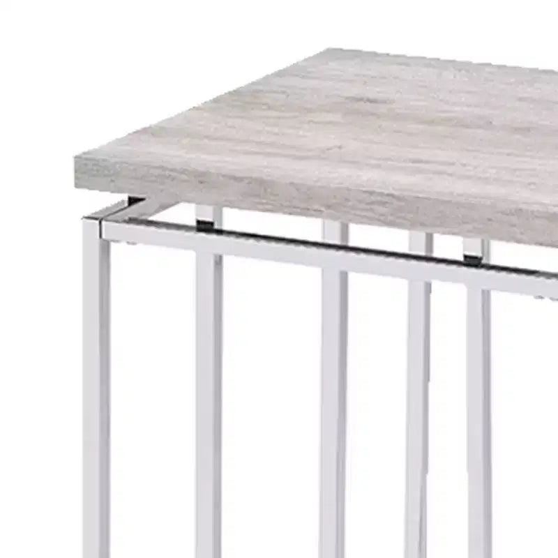 Basi per tavolo Chafik da 19" in rovere naturale/cromo - Acme Furniture