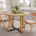 Christopher Knight Home Andrew tavolo da pranzo rotondo da 48" con telaio a croce rustico in rovere naturale