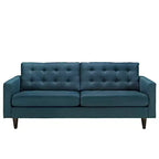 Divano imbottito Modway Empress Azure: tessuto in poliestere, struttura in legno, cuscini trapuntati rimovibili, 3 posti