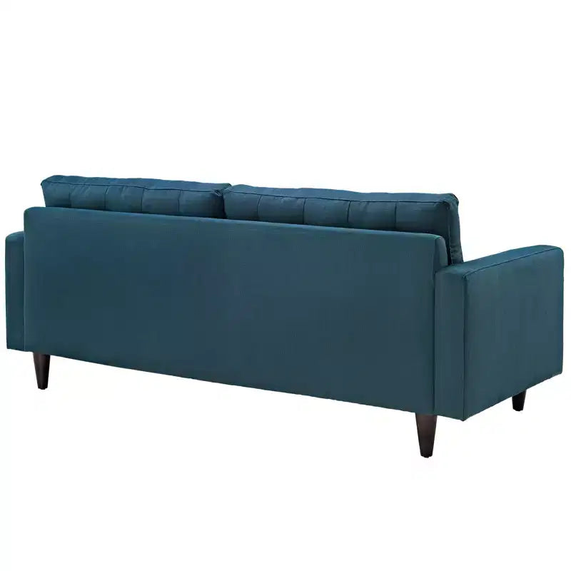 Divano imbottito Modway Empress Azure: tessuto in poliestere, struttura in legno, cuscini trapuntati rimovibili, 3 posti