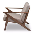 Bianca Divanetto Moderno Mid-Century in Legno di Noce e Tessuto con Trapuntatura a 2 Posti Grigio Chiaro - Baxton Studio: Struttura in Legno di Hevea, Rivestimento in Poliestere