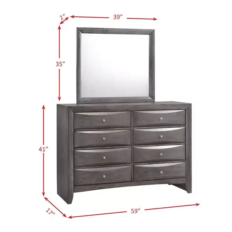 Set comò e specchio Madison grigio - Picket House Furnishings