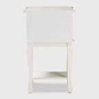 Comodino Amalie a 2 cassetti in legno Bianco/Rovere - Baxton Studio: Stile Francese Provenzale, Maniglie in ottone, Ripiano aperto