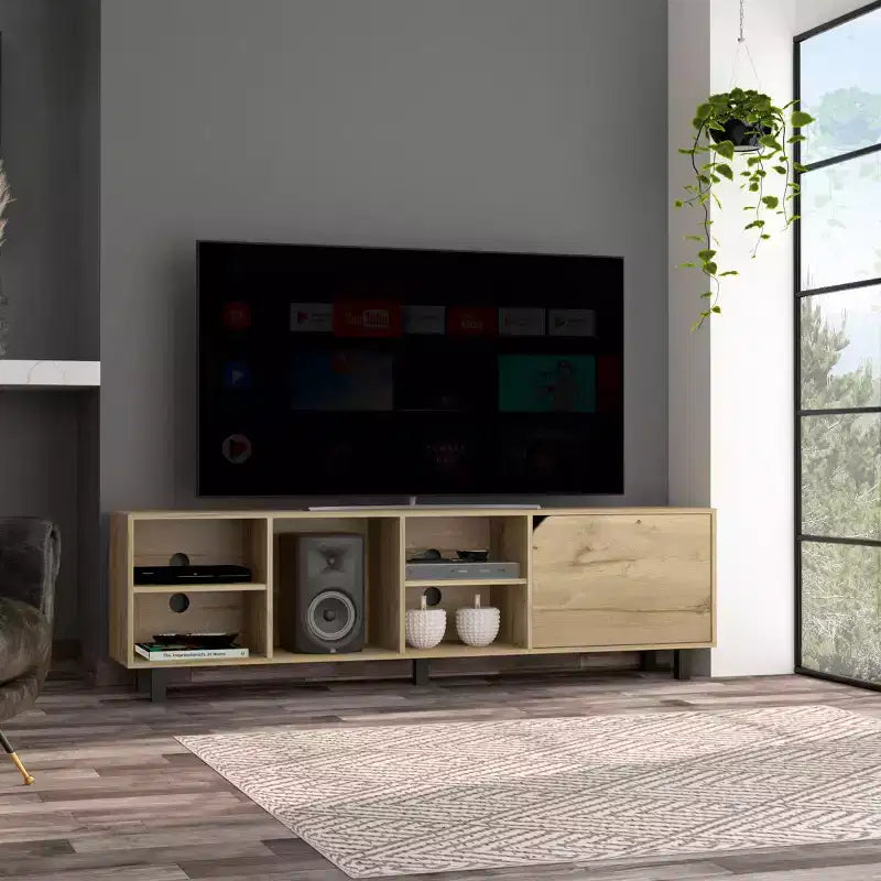 Mobile TV Stand with Open Shelves, for TVs up to 177.8 cm
