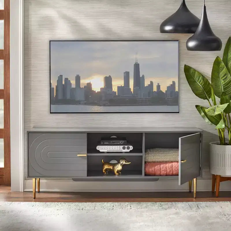 Mobile TV Lifestorey Tabaria in Stile Moderno di Metà Secolo per TV Fino a 55", Grigio