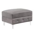 Elmhurst Glam Deep Button Tufted Ottoman Gray - HOMES: Inside + Out