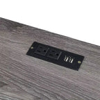 Scrivania Monterey da 47" con stazione di ricarica Grigio invecchiato/Nero - Breighton Home: Postazione di lavoro da ufficio con credenza a scaffale
