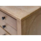 Modern Wood Credenza and Hutch, Light Brown Wire Brushed
