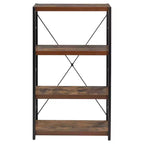 Libreria Decorativa Acme Furniture 43" Quercia: Stile Scandinavo, Struttura in Metallo, Schienale Aperto, 4 Ripiani