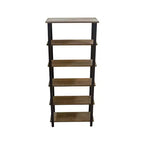 Libreria a 5 ripiani Pomona da 70" in metallo e legno massiccio Naturale - Alaterre Furniture
