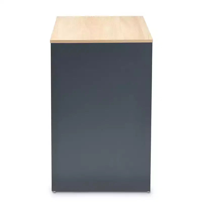 Scrivania per computer in legno con 2 cassetti Reed - Grigio/Bianco - Baxton Studio: Stile contemporaneo, alloggiamento CPU, Mobili per ufficio a casa